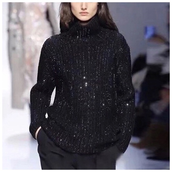 The Kenzie Metallic Sequin Turtleneck Sweater - Picture 5 of 8
